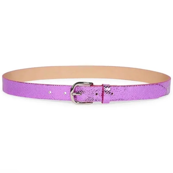 Isabel Marant Pink Purple Metallic leather Zap Belt Size 75 - Picture 1 of 5